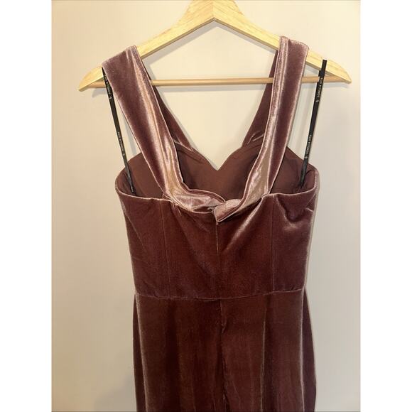 Sorella Vita Formal Velvet Maxi Dress Off The Shoulder New Size 6 Mauve Pink - Picture 7 of 9